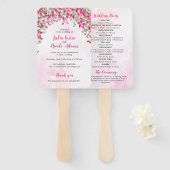 Éventail Wedding shower forestier tropical des Bougainvilli (Devant et derrière)