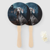 Éventail Weimaraner Halloween effroi (Devant et derrière)