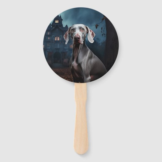 Éventail Weimaraner Halloween Épouvantable (Devant)