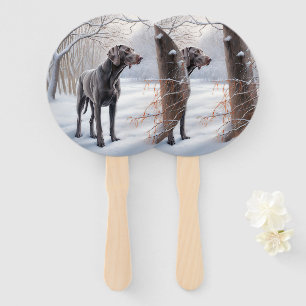 Éventail Weimaraner Laisser Neige Noël