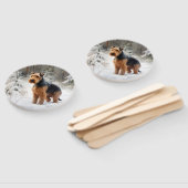 Éventail Welsh Terrier Laisser Neige Noël (Non-assemblé)