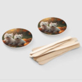 Éventail West Highland White Terrier Chiot Citrouille d'aut (Non-assemblé)