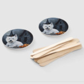 Éventail West Highland White Terrier Citrouille Halloween (Non-assemblé)