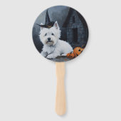 Éventail West Highland White Terrier Citrouille Halloween (Devant)