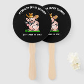 Éventail Western BBQ Thème Famille Réunion (Devant et derrière)