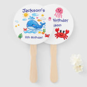 Éventail Whale Theme Summer Kids Birthday Party (Devant et derrière)