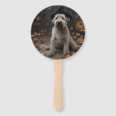 Éventail Wheaten Terrier Citrouille Halloween effroi (Dos)