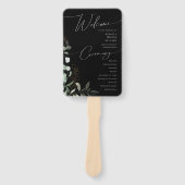 Éventail Whimsical Greenery Black and Gold Wedding Program (Devant)
