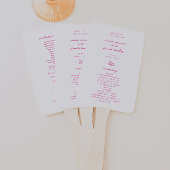 Éventail Whimsical Pink Doodle Wedding Programme