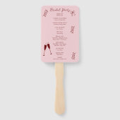 Éventail Whimsical Quirky Squigles Programme de mariage ros (Dos)