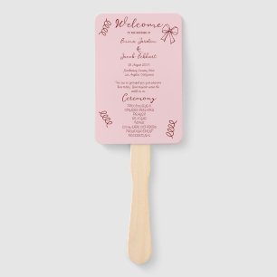 Éventail Whimsical Quirky Squigles Programme de mariage ros