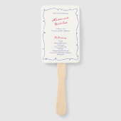 Éventail Whimsical Wavy Border & Script Wedding Programme (Devant)