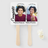 Éventail White Congrats Grad 2 Photo Arche Bold noir Script (Devant et derrière)