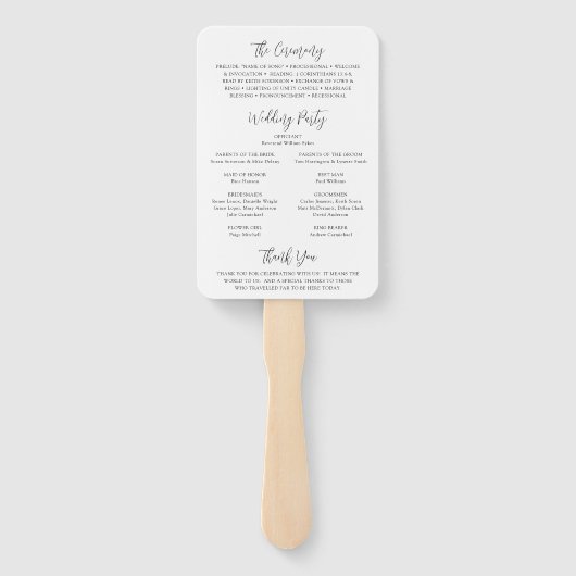 Éventail White Daisy Floral Rustic Wedding Programme (Dos)