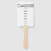 Éventail White Diamond Heart Wedding Programme (Dos)