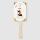 Éventail White Gold Confetti 2 Photo Graduation (Devant)