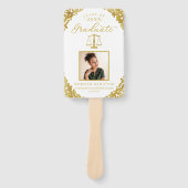 Éventail White Gold Confetti 2 Photo Law School Graduation (Devant)