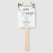 Éventail White Roses M. et Mme Wedding Ventilateur du progr (Devant)