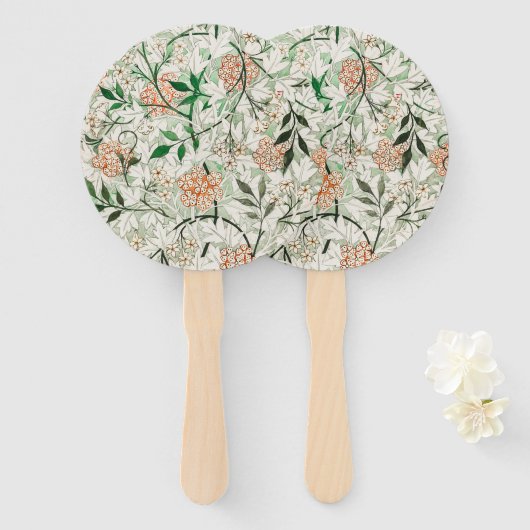 Éventail William Morris Jasmine Garden Flower Classic (Devant et derrière)