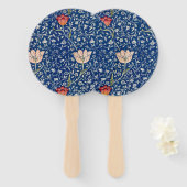 Éventail William Morris Medway Floral bleu (Devant et derrière)