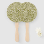 Éventail William Morris Poppy Classic Floral Green (Devant et derrière)