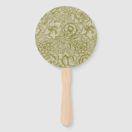 Éventail William Morris Poppy Classic Floral Green (Devant)