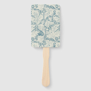 Éventail William Morris Wallflower bleu damas floral