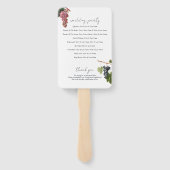 Éventail Wine Barrel Winery Vineyard Wedding Programme (Dos)