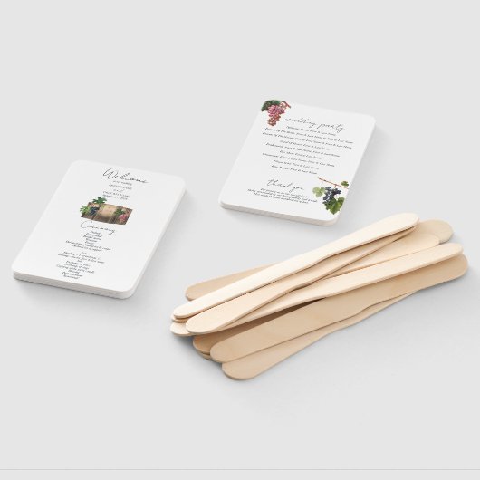 Éventail Wine Barrel Winery Vineyard Wedding Programme (Non-assemblé)