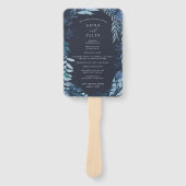 Éventail Winter Azure Blue Botanical Wedding Program (Devant)