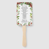 Éventail Winter Red Berries Programme de mariage de Noël Ma (Dos)