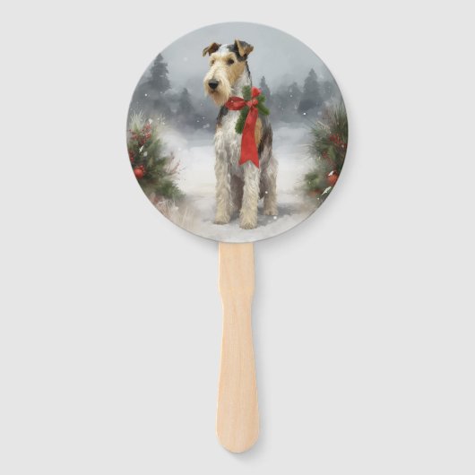 Éventail Wirefox Terrier Chien de Noël de neige (Dos)