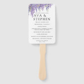 Éventail Wisteria arbre violet programme de mariage minimal (Devant)