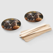 Éventail Wolfhound Chiot Automne Citrouille de plaisir (Non-assemblé)