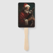 Éventail Xoloitzcuintli avec Noël Festif du Père Noël (Dos)