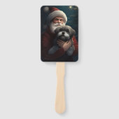 Éventail Yorkipoo avec Noël Festif du Père Noël (Devant)