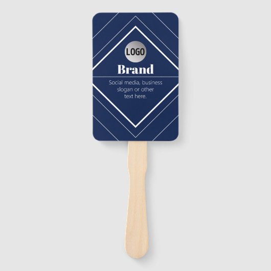 Éventail Your Logo & Customizable Modern Design | Navy Blue (Devant)