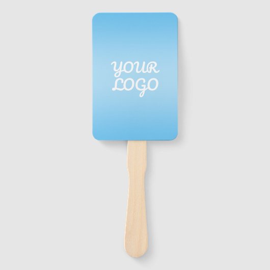 Éventail Your Logo & Modern Simple Ombre | Light Blue (Devant)