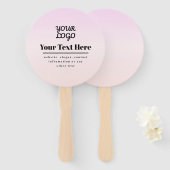 Éventail Your Logo & Text | Pink & Peach Ombre (Devant et derrière)