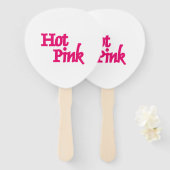 Éventails à main à paddle blanc rose chaud (Devant et derrière)