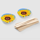 Éventails à main avec tournesols jaunes (Non-assemblé)