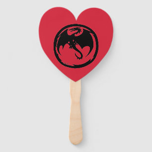 Éventails à main Cœur rouge du Dragon noir