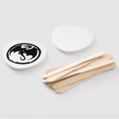 Éventails à main de dragon noir à palette blanche (Non-assemblé)