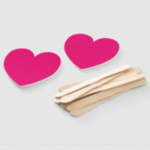 Éventails à main en cœur fuchsia rose chaud (Non-assemblé)