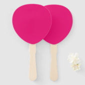 Éventails à main en forme de pagaie rose fuchsia c (Devant et derrière)