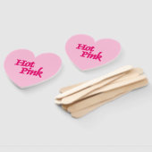 Éventails à main en rose chaud cœur (Non-assemblé)