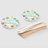 Éventails à main Fleuris Joyeux Anniversaire (Non-assemblé)