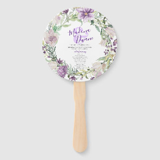 Éventails à main Fleurs de prune et de lilas à l'a