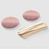 Éventails à main pailletés or rose avec texte pers (Non-assemblé)