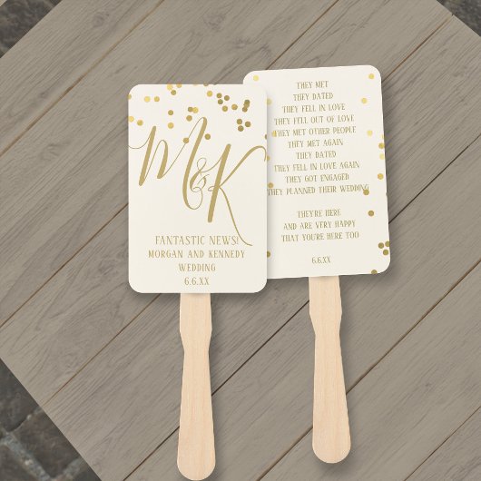 Éventails à main pour programme de mariage couleur